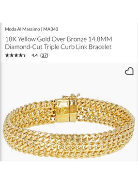 New Moda Al Massimo Gold Triple Curb Link Bracelet